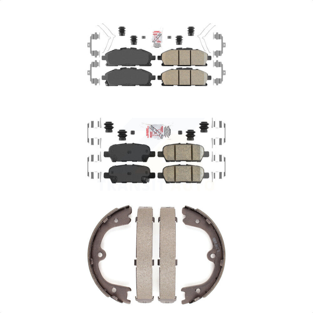 Front Rear Ceramic Disc Brake Pads And Parking Shoes Kit For Nissan Quest KNN-100904