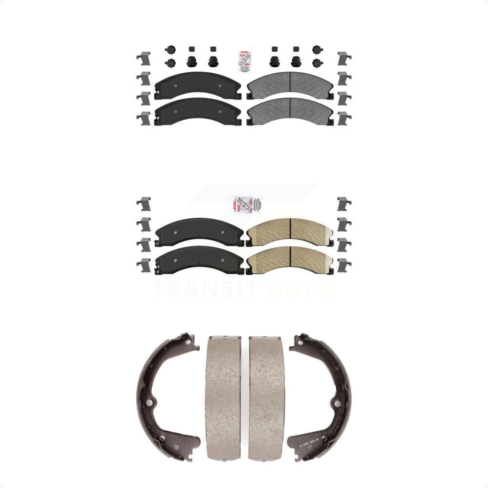 Front Semi-Metallic Rear Ceramic Disc Brake Pads And Parking Shoes Kit For XD KNN-100910