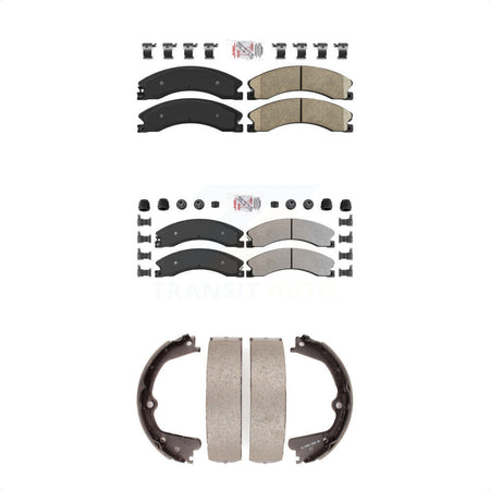 Front Ceramic Rear Semi-Metallic Disc Brake Pads And Parking Shoes Kit For XD KNN-100912