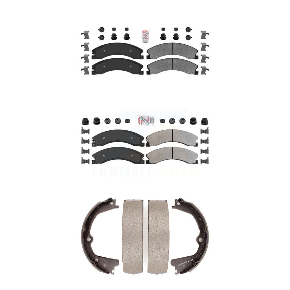 Front Rear Semi-Metallic Disc Brake Pads And Parking Shoes Kit For Nissan XD KNN-100913