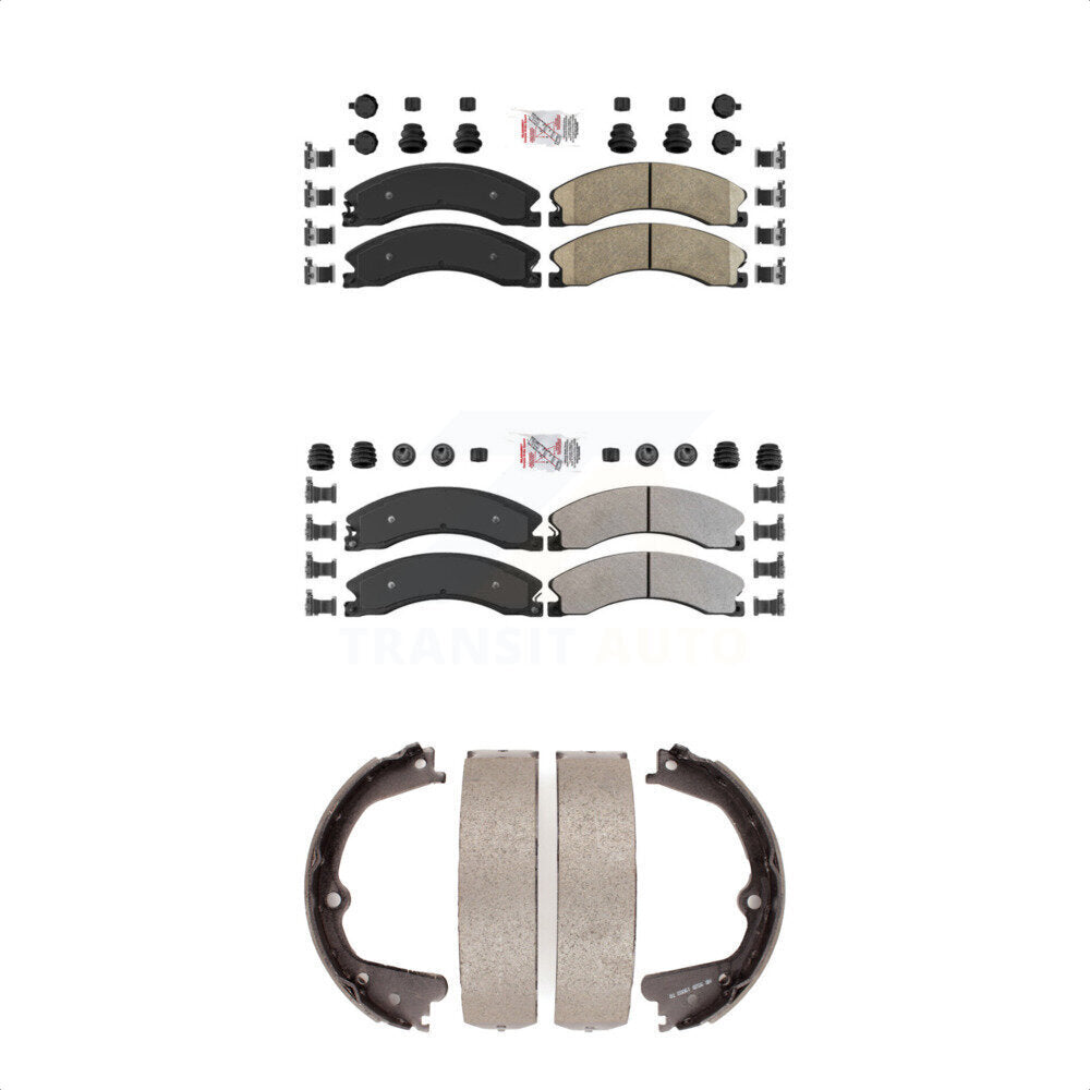 Front Ceramic Rear Semi-Metallic Disc Brake Pads And Parking Shoes Kit For XD KNN-100914
