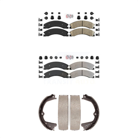 Front Ceramic Rear Semi-Metallic Disc Brake Pads And Parking Shoes Kit For XD KNN-100914