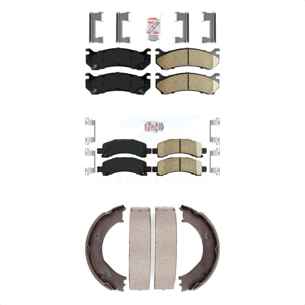 Front Rear Ceramic Disc Brake Pads And Parking Shoes Kit For Chevrolet Express KNN-100915