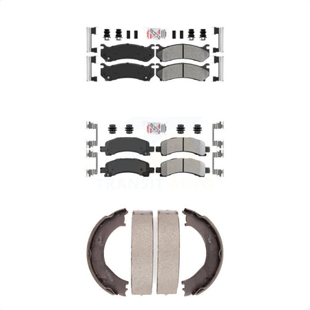 Front Rear Semi-Metallic Disc Brake Pads And Parking Shoes Kit For Chevrolet KNN-100918
