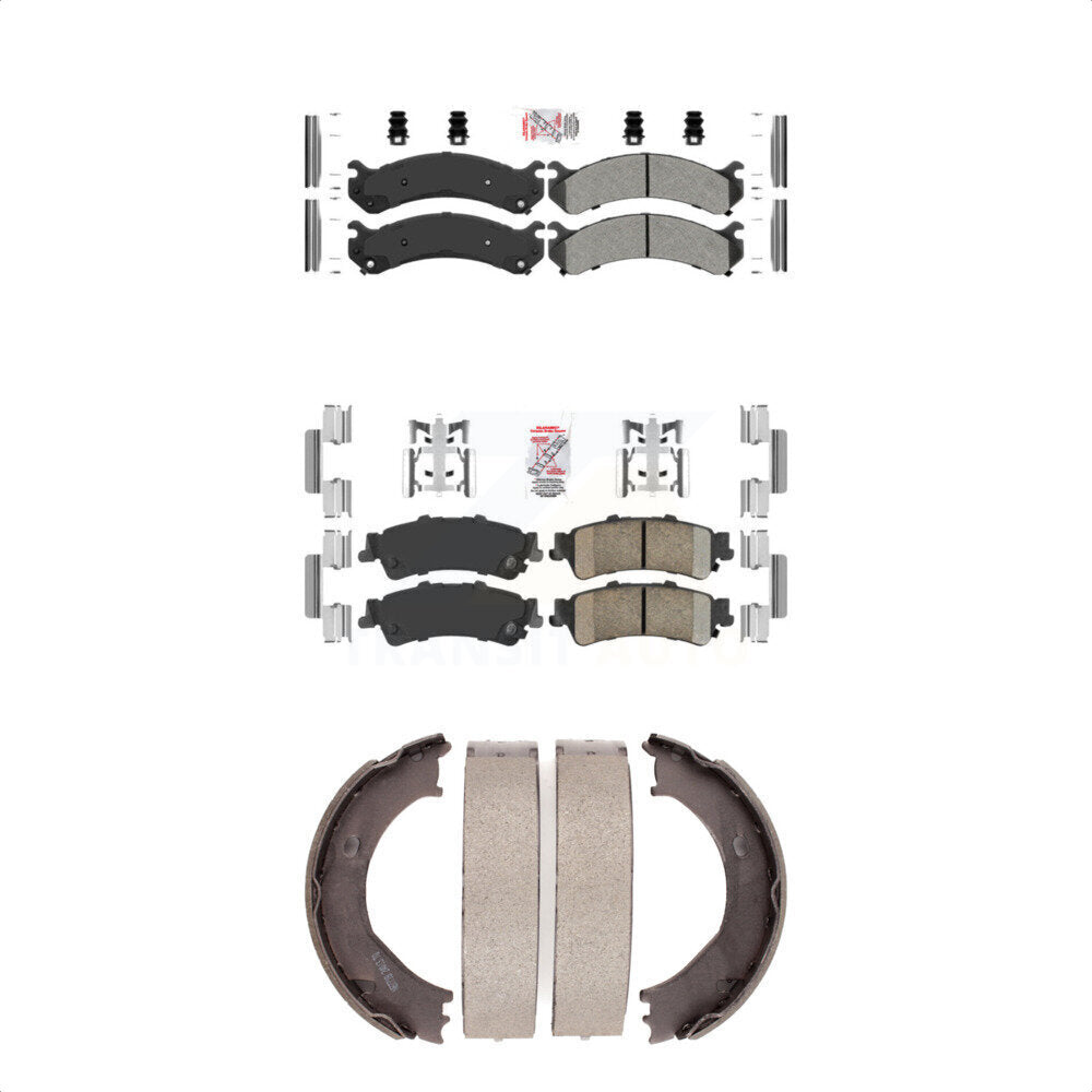 Front Semi-Metallic Rear Ceramic Disc Brake Pads And Parking Shoes Kit For KNN-100921