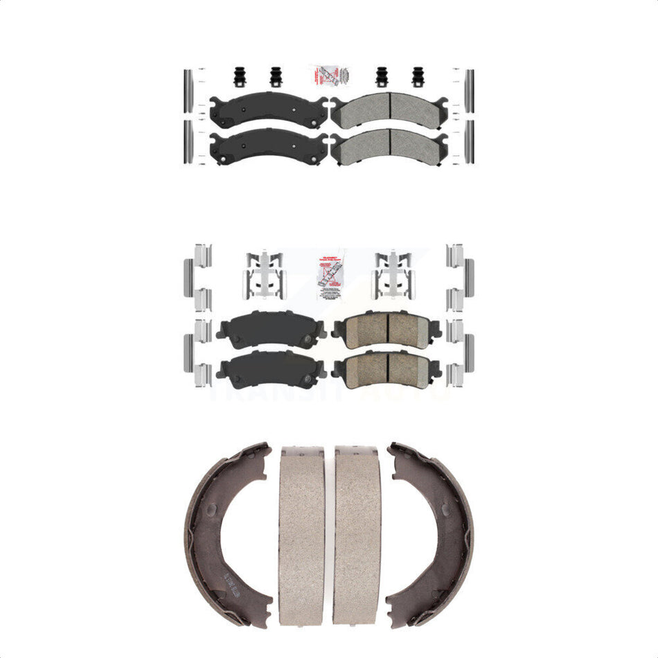 Front Semi-Metallic Rear Ceramic Disc Brake Pads And Parking Shoes Kit For KNN-100921