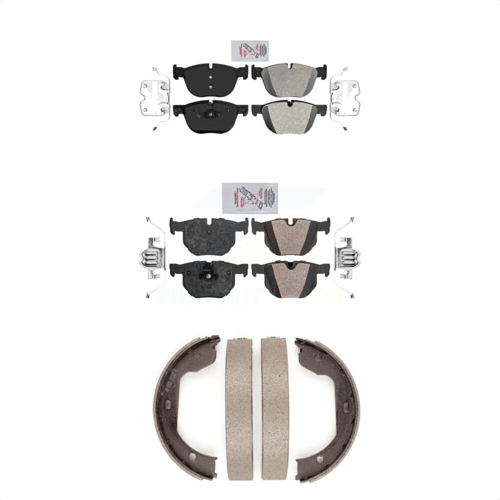 Front Rear Semi-Metallic Disc Brake Pads And Parking Shoes Kit For BMW X5 X6 KNN-100933