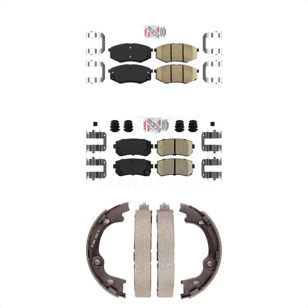 Front Rear Ceramic Disc Brake Pads And Parking Shoes Kit For Hyundai Tucson KNN-100947