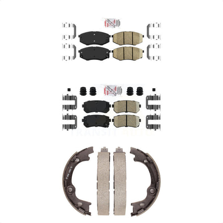 Front Rear Ceramic Disc Brake Pads And Parking Shoes Kit For Hyundai Tucson KNN-100947