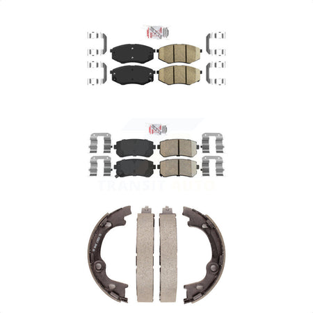 Front Rear Ceramic Disc Brake Pads And Parking Shoes Kit For Hyundai Tucson KNN-100948