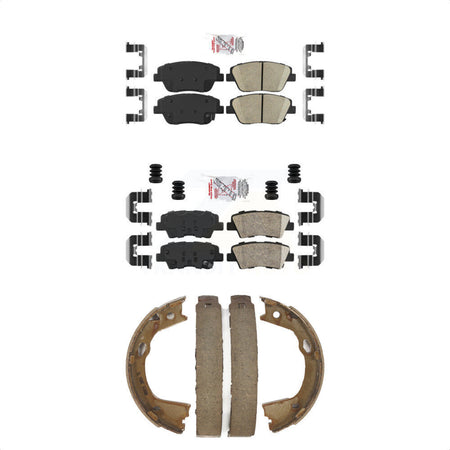 Front Rear Ceramic Disc Brake Pads And Parking Shoes Kit For Hyundai Sonata KNN-100957