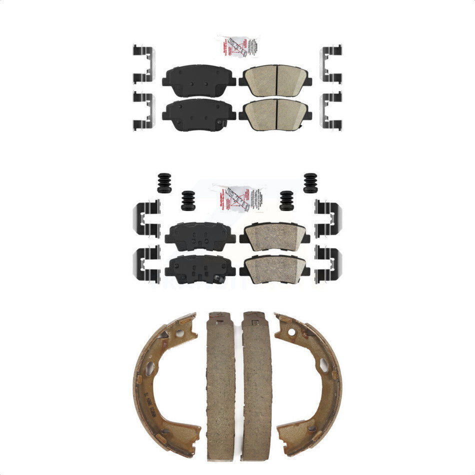 Front Rear Ceramic Disc Brake Pads And Parking Shoes Kit For Hyundai Sonata KNN-100957