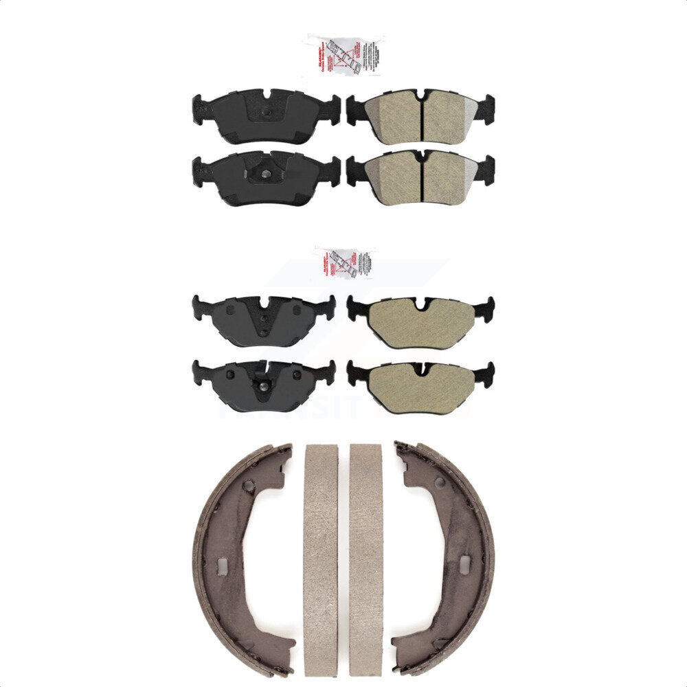 Front Rear Semi-Metallic Disc Brake Pads And Parking Shoes Kit For BMW Z4 325i KNN-100966