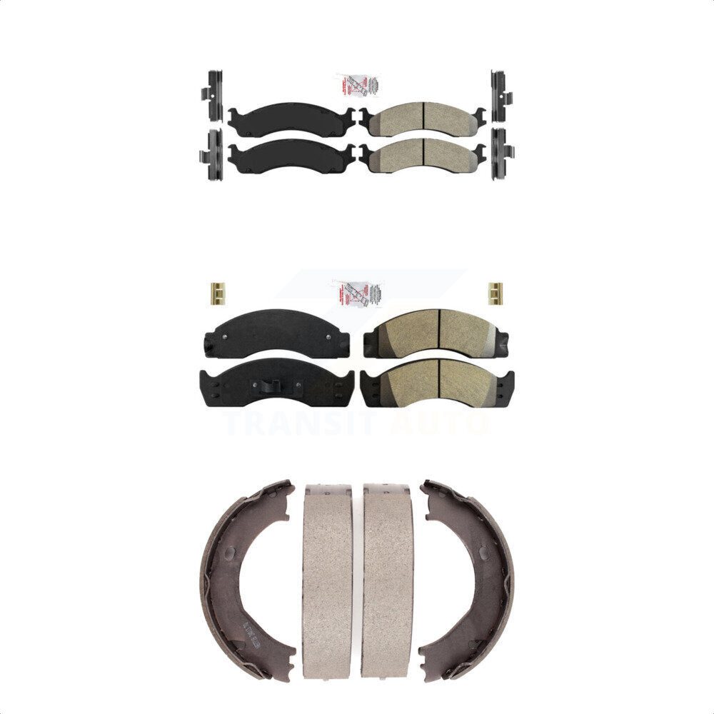 Front Rear Semi-Metallic Disc Brake Pads And Parking Shoes Kit For KNN-100976