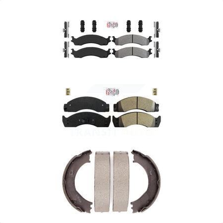 Front Rear Semi-Metallic Disc Brake Pads And Parking Shoes Kit For KNN-100977