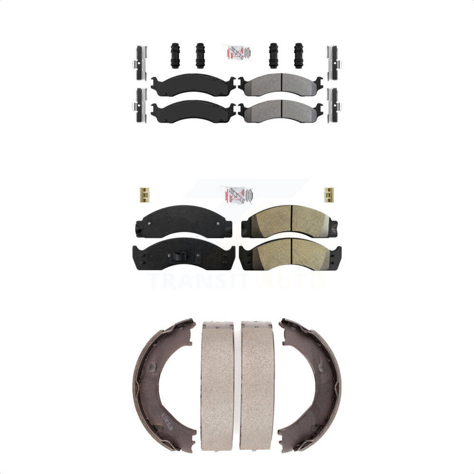 Front Rear Semi-Metallic Disc Brake Pads And Parking Shoes Kit For KNN-100977