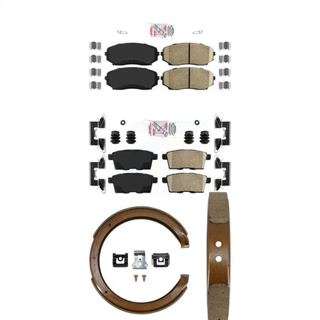 Front Rear Ceramic Disc Brake Pads And Parking Shoes Kit For Ford Edge Mazda KNN-101000