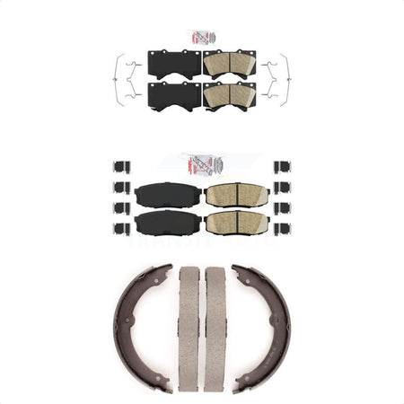 Front Rear Ceramic Disc Brake Pads And Parking Shoes Kit For Toyota Tundra KNN-101002