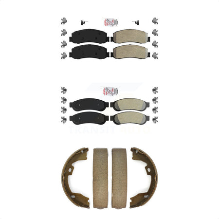 Front Rear Semi-Metallic Disc Brake Pads And Parking Shoes Kit For Ford F-350 KNN-101043