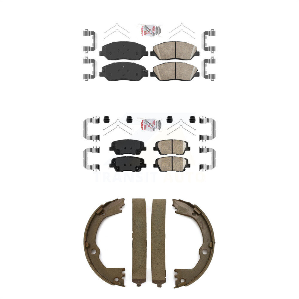 Front Rear Ceramic Disc Brake Pads And Parking Shoes Kit For Hyundai Santa Fe KNN-101056