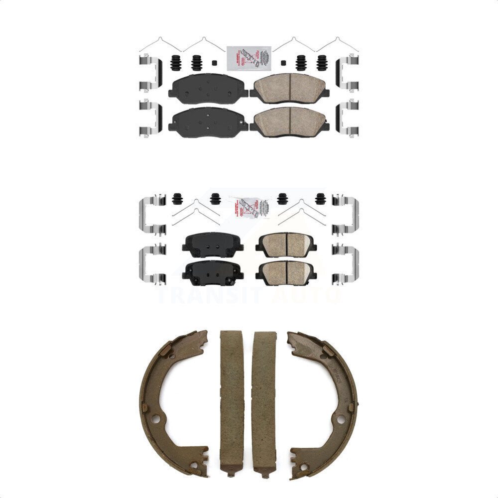 Front Rear Ceramic Disc Brake Pads And Parking Shoes Kit For Hyundai Santa Fe KNN-101057