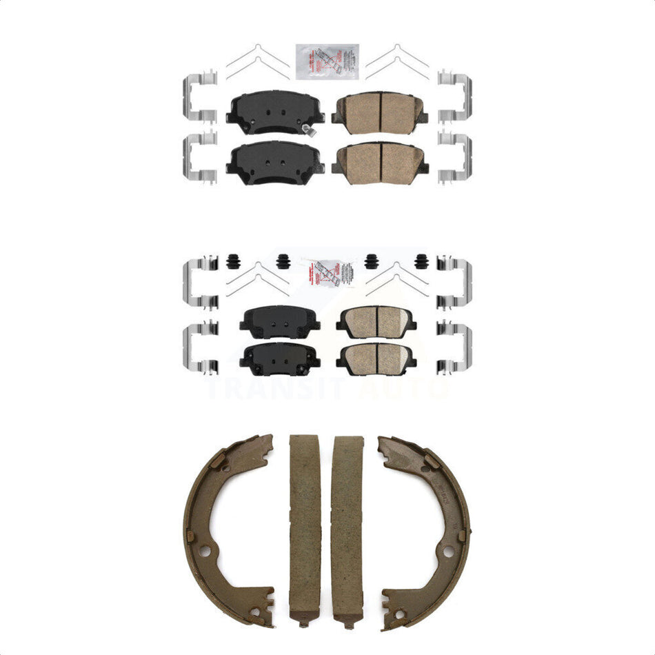 Front Rear Ceramic Disc Brake Pads And Parking Shoes Kit For KNN-101059