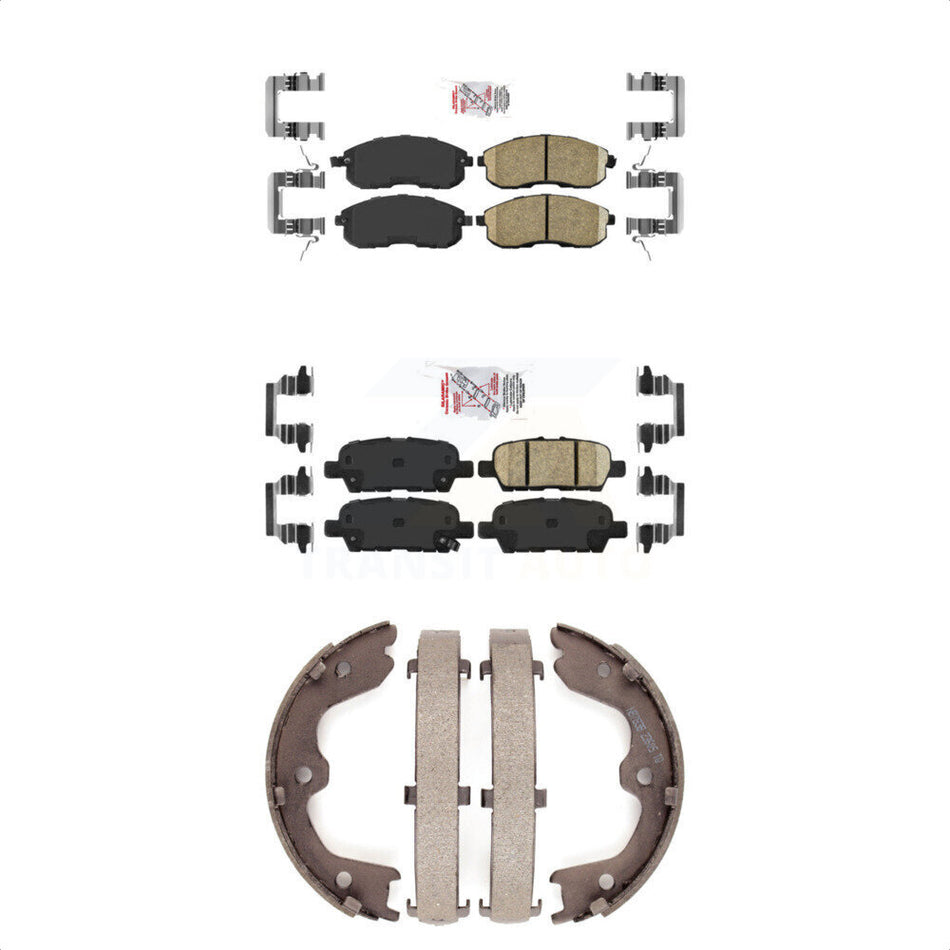 Front Rear Ceramic Disc Brake Pads And Parking Shoes Kit For Nissan Altima KNN-101062