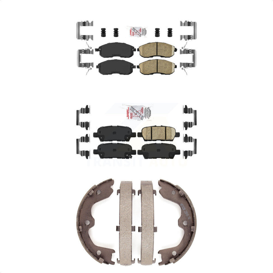 Front Rear Ceramic Disc Brake Pads And Parking Shoes Kit For Nissan Altima KNN-101063