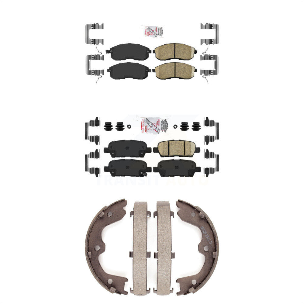Front Rear Ceramic Disc Brake Pads And Parking Shoes Kit For Nissan Altima KNN-101064