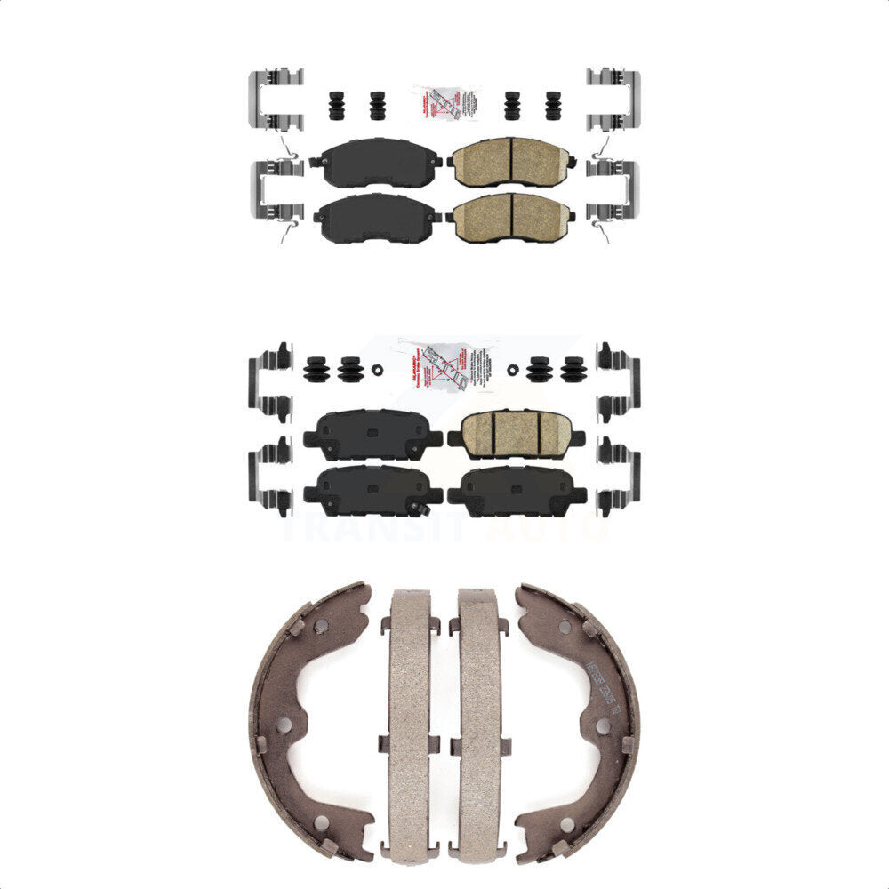 Front Rear Ceramic Disc Brake Pads And Parking Shoes Kit For Nissan Altima KNN-101065