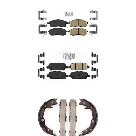 Front Rear Ceramic Disc Brake Pads And Parking Shoes Kit For Nissan Sentra KNN-101066
