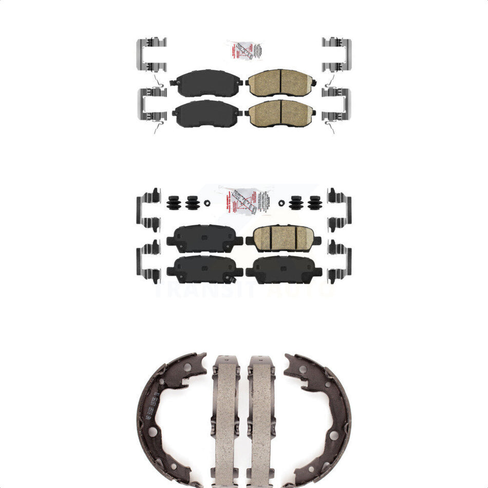 Front Rear Ceramic Disc Brake Pads And Parking Shoes Kit For Nissan Sentra KNN-101068