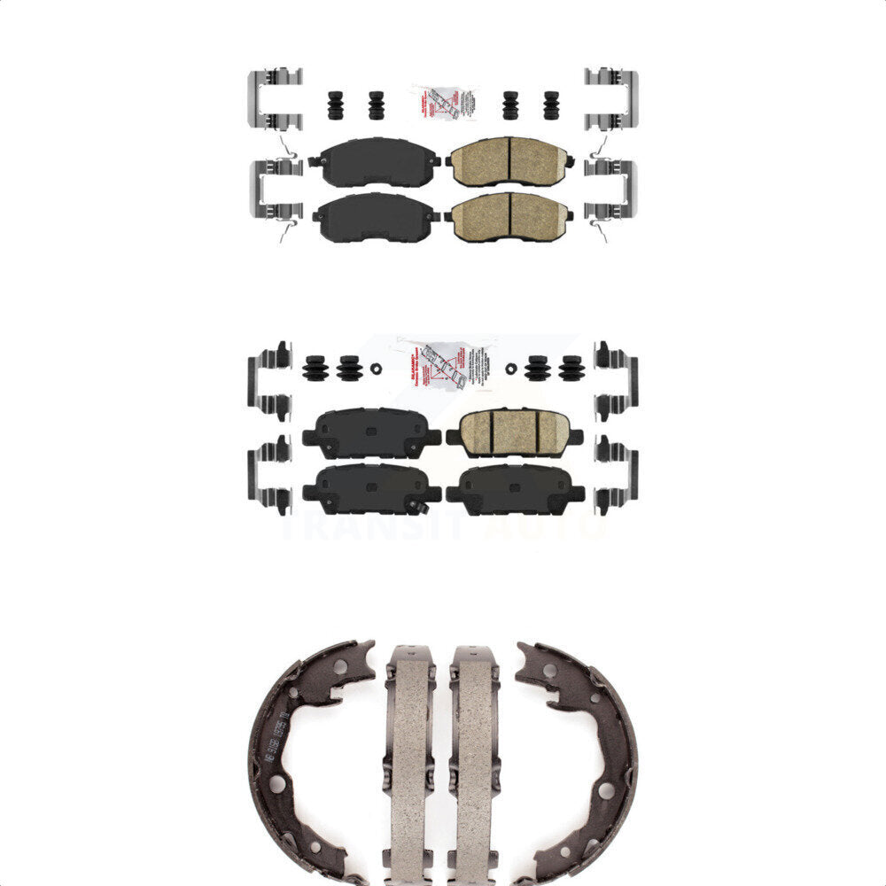 Front Rear Ceramic Disc Brake Pads And Parking Shoes Kit For Nissan Sentra KNN-101069