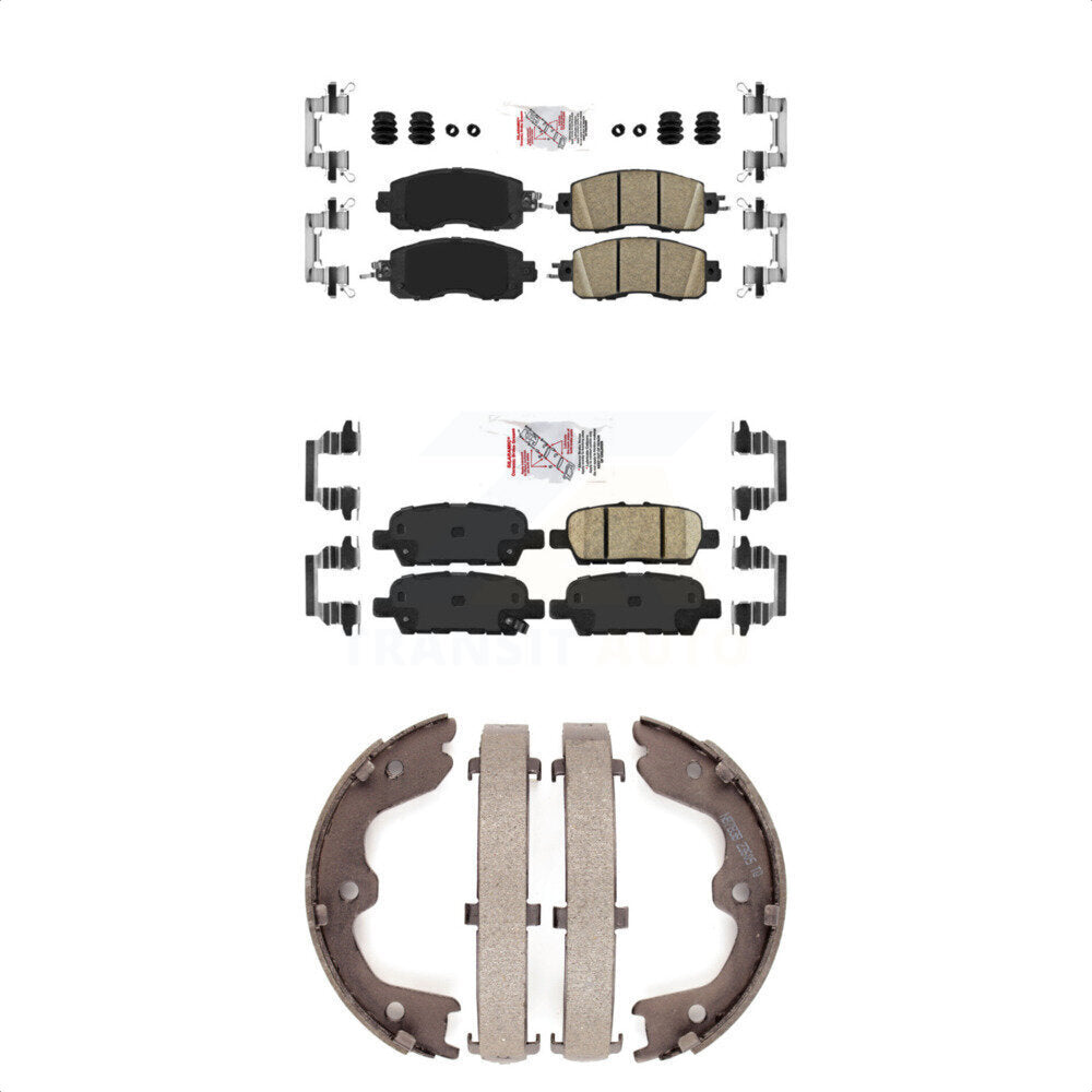 Front Rear Ceramic Disc Brake Pads And Parking Shoes Kit For Nissan Altima KNN-101074