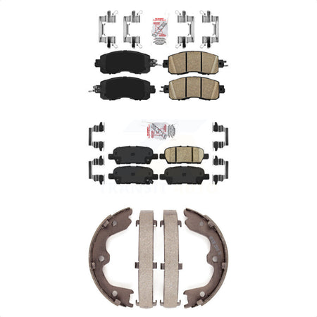 Front Rear Ceramic Disc Brake Pads And Parking Shoes Kit For Nissan Altima KNN-101075