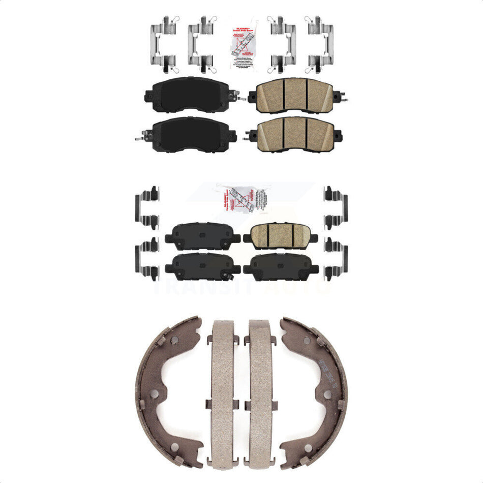 Front Rear Ceramic Disc Brake Pads And Parking Shoes Kit For Nissan Altima KNN-101075