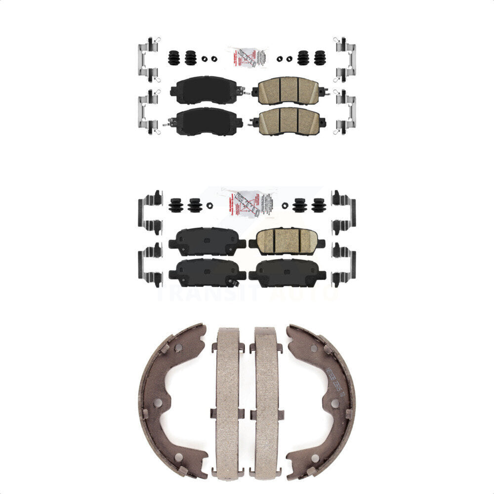 Front Rear Ceramic Disc Brake Pads And Parking Shoes Kit For Nissan Altima KNN-101076