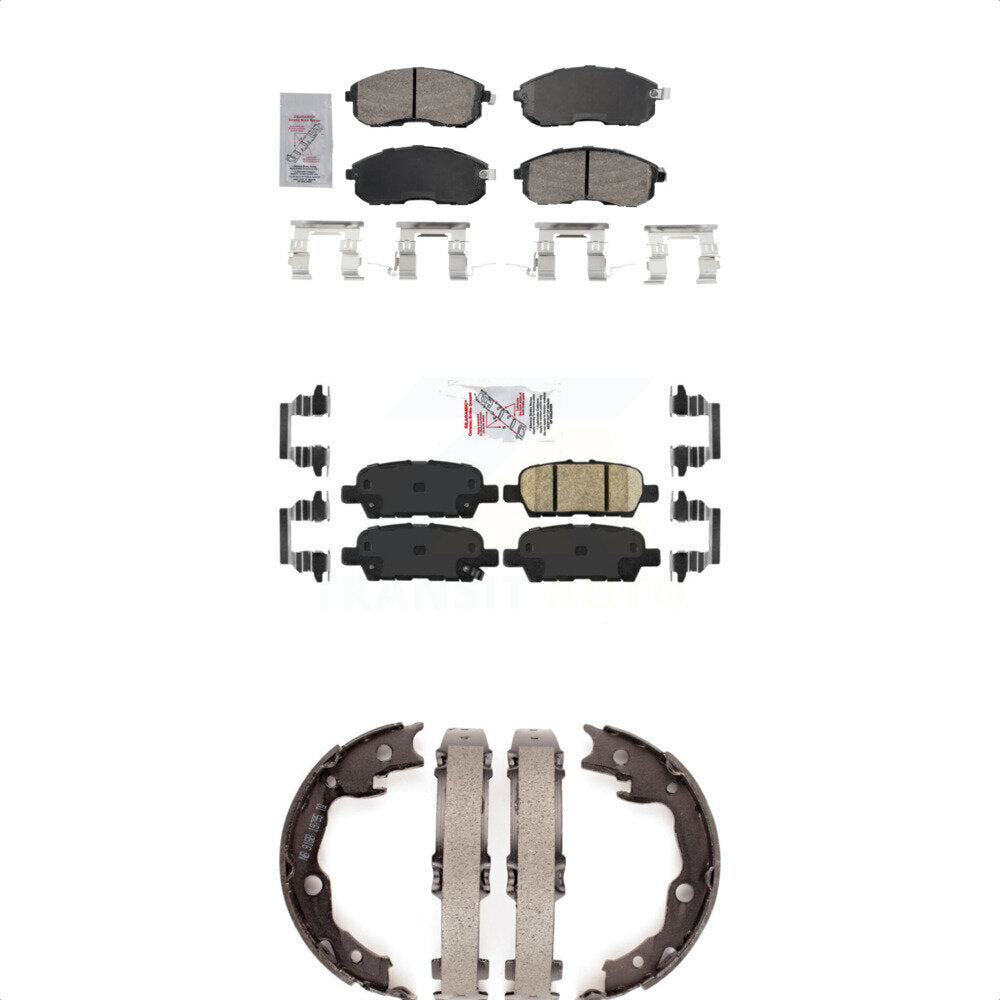Front Rear Ceramic Disc Brake Pads And Parking Shoes Kit For Nissan Sentra KNN-101079