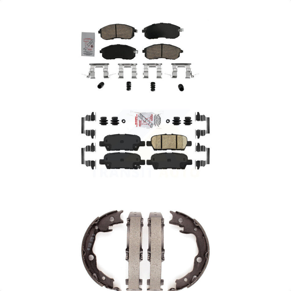 Front Rear Ceramic Disc Brake Pads And Parking Shoes Kit For Nissan Sentra KNN-101080