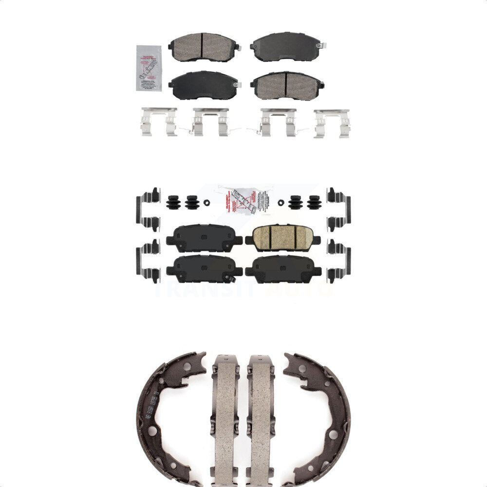 Front Rear Ceramic Disc Brake Pads And Parking Shoes Kit For Nissan Sentra KNN-101081