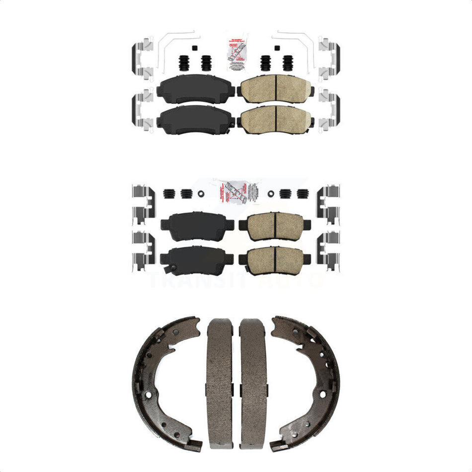 Front Rear Ceramic Disc Brake Pads And Parking Shoes Kit For Honda Odyssey KNN-101092