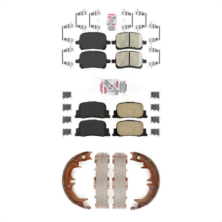 Front Rear Ceramic Disc Brake Pads And Parking Shoes Kit For Toyota Camry KNN-101101