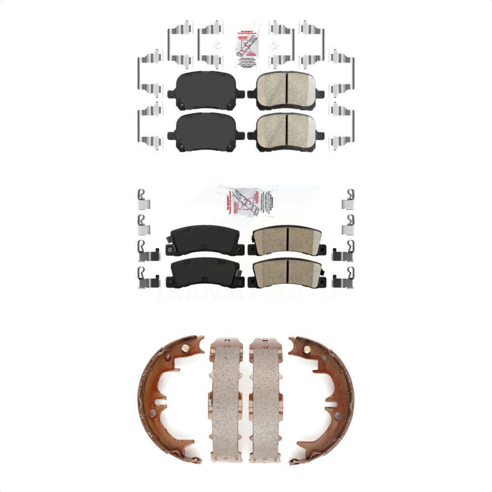 Front Rear Ceramic Disc Brake Pads And Parking Shoes Kit For Toyota Camry KNN-101102