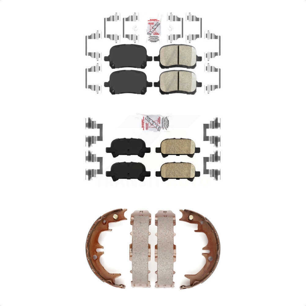 Front Rear Ceramic Disc Brake Pads And Parking Shoes Kit For Toyota Camry KNN-101103