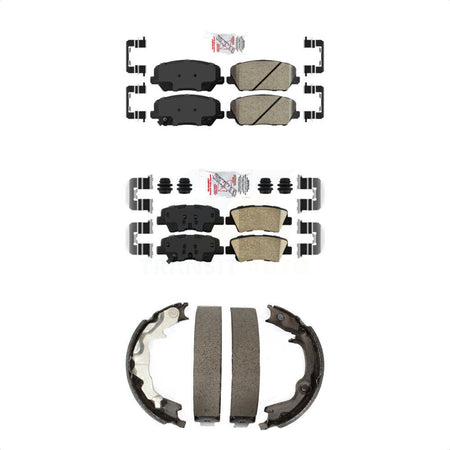 Front Rear Ceramic Disc Brake Pads And Parking Shoes Kit For Kia Forte Koup KNN-101123