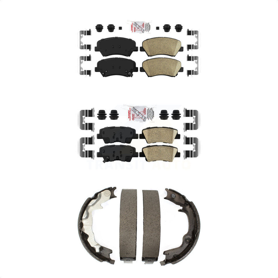 Front Rear Ceramic Disc Brake Pads And Parking Shoes Kit For Kia Forte Koup KNN-101124