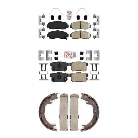 Front Rear Ceramic Disc Brake Pads And Parking Shoes Kit For Acura TL CL RL KNN-101139
