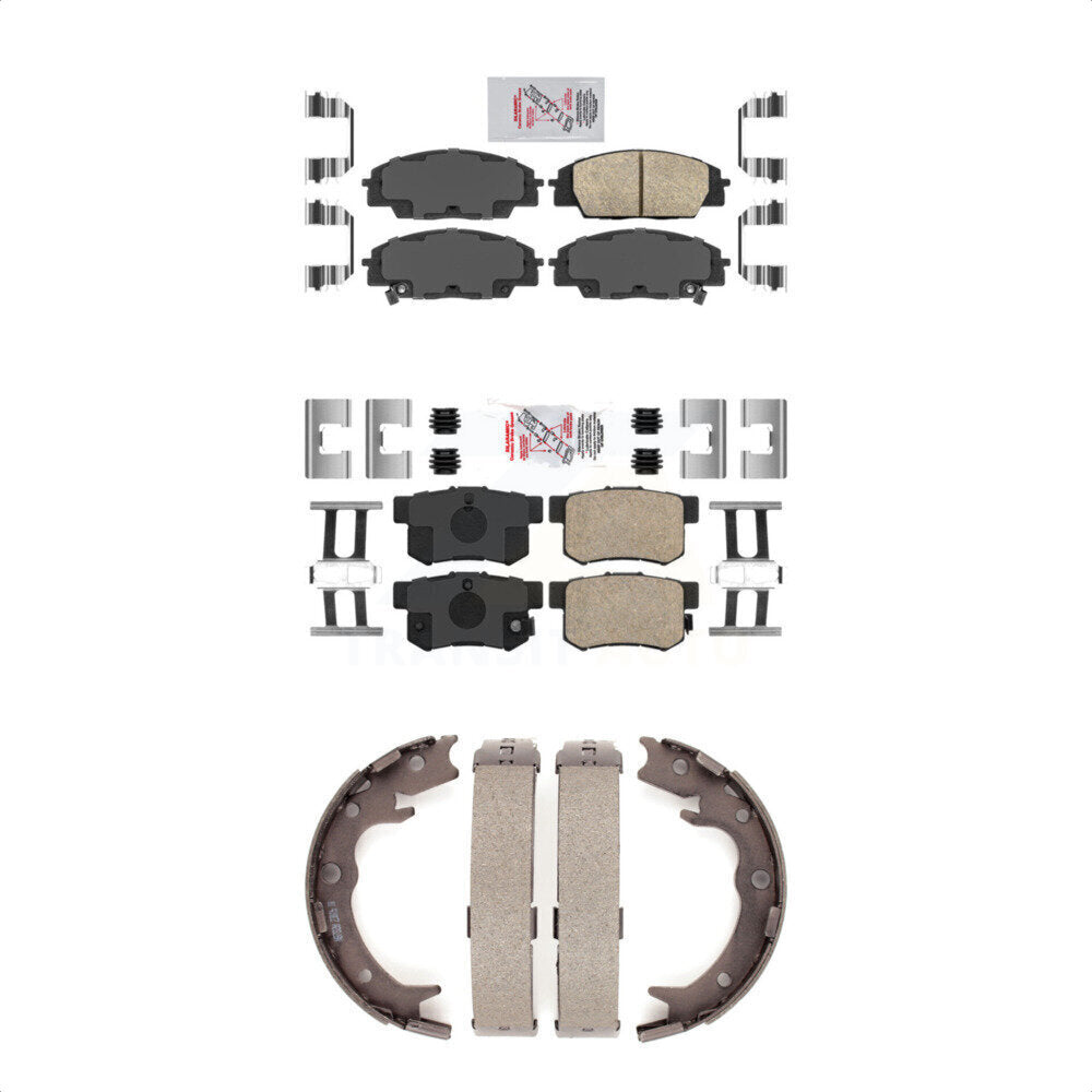 Front Rear Ceramic Disc Brake Pads And Parking Shoes Kit For 00-06 Honda S2000 KNN-101149