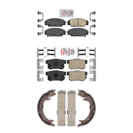 Front Rear Ceramic Disc Brake Pads And Parking Shoes Kit For 00-06 Honda S2000 KNN-101150