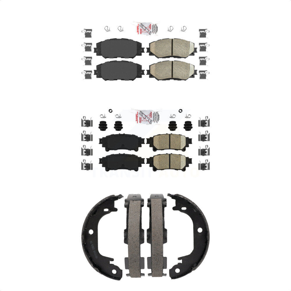 Front Rear Ceramic Disc Brake Pads And Parking Shoes Kit For Toyota Prius V KNN-101154